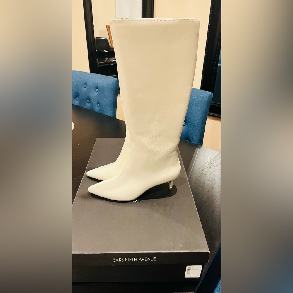Cici Point-Toe Leather Knee-High Boots